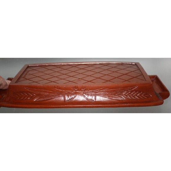 Vintage HTF Our Daily Bread Burwood Bread Tray Plate Grain Design Handles 13" - Picture 5 of 5